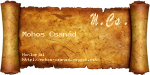 Mohos Csanád névjegykártya
