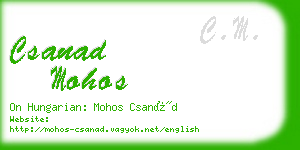 csanad mohos business card